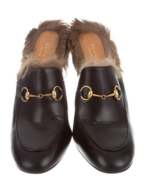 gucci brown princetown mule|Gucci princetown fur sale.